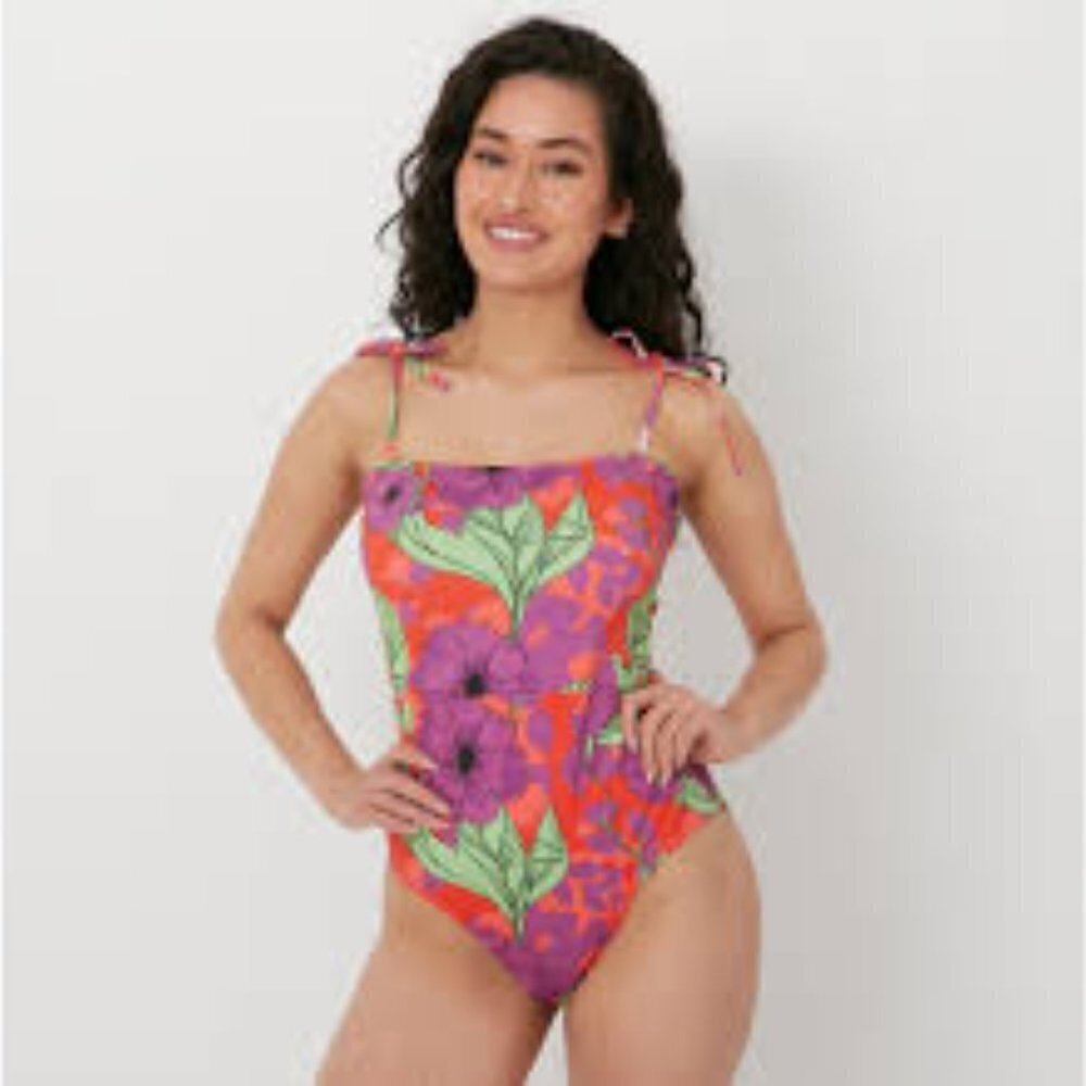 NEW Beth Richards Straight One Piece Swimwear Floral Size XS - Picture 2 of 7